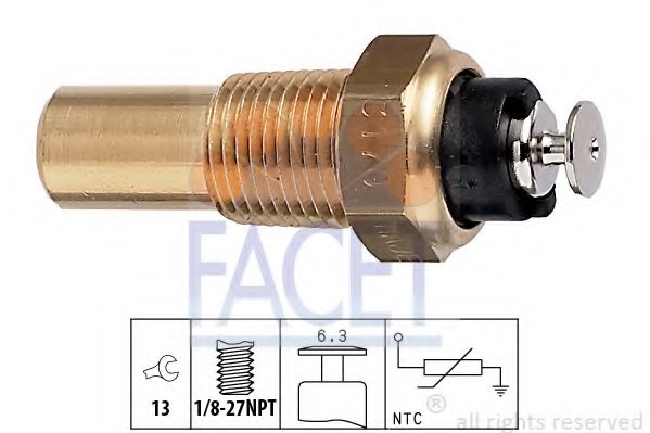 FACET 7.3170 Sensor, oil temperature
